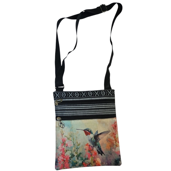 Source Unknown Handbags - Floral Hummingbird Crossbody Bag